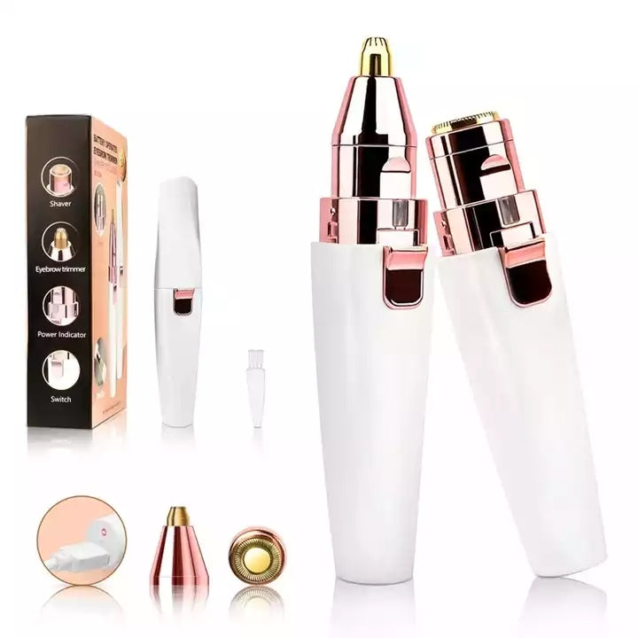 2 in 1 Eyebrow Trimmer & Facial Hair Remover Rose Cosmetics